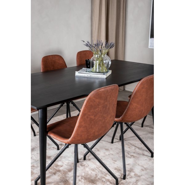 Dip spisebord 180 x 90 cm - Sort Dip spisebord 180 x 90 cm - Sort