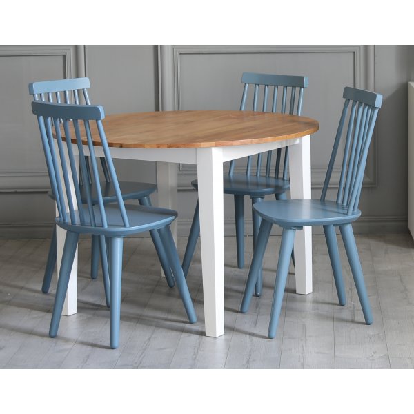 Spisebord Ø110 cm + 4.00 x Stolpute Spisebord Ø110 cm + 4.00 x Stolpute