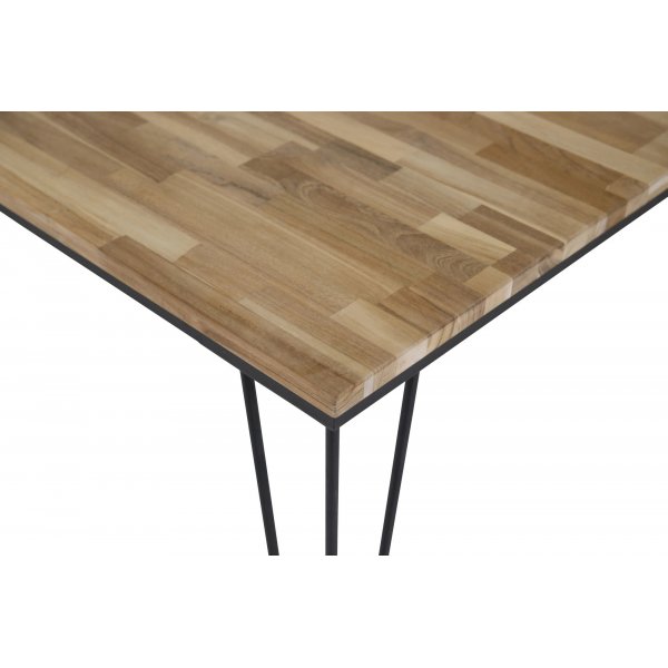 Annelie spisebord, 80 cm - Teak/svart Annelie spisebord, 80 cm - Teak/svart