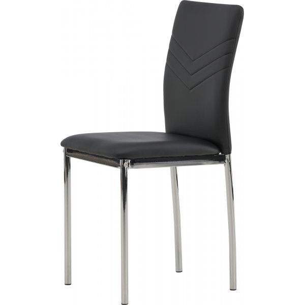 Lily spisestuestol - Sort PU/krom Lily spisestuestol - Sort PU/krom