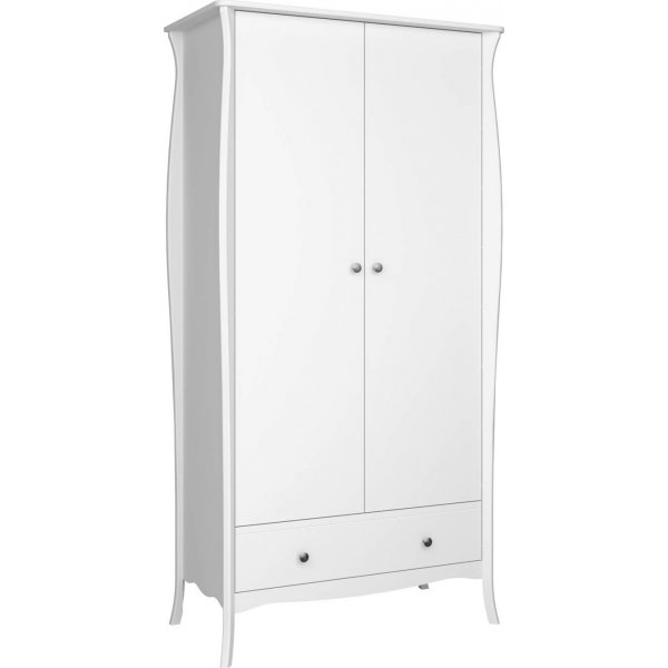 Barokk garderobe med 2 drer - Hvit