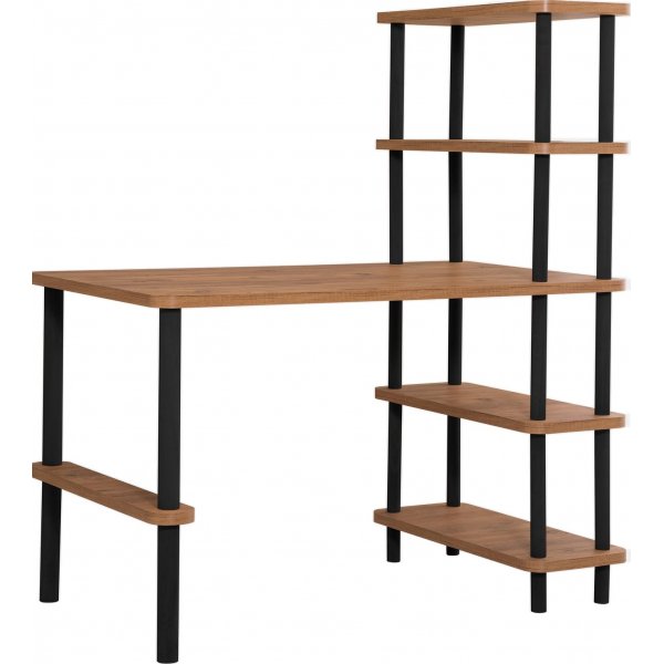 Nano skrivebord 120x70 cm - Sort/furu