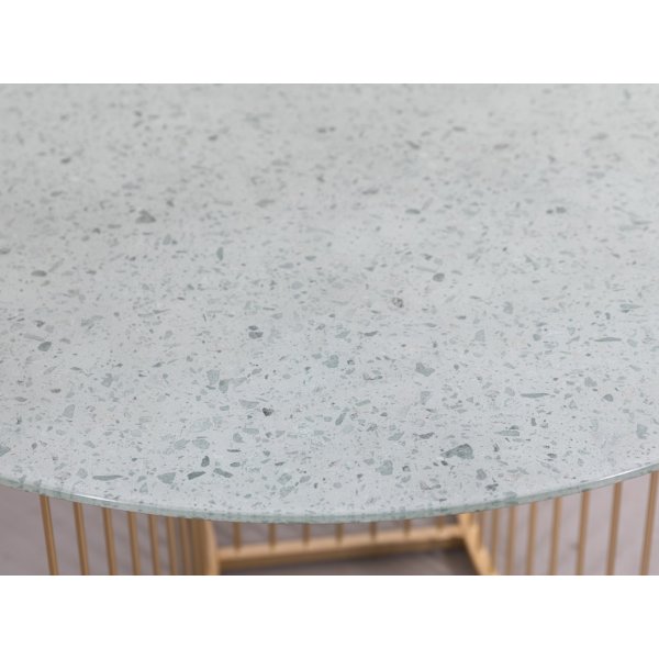 Tiffany Falcon sofabord - Messing / Terrazzo glassplate Tiffany Falcon sofabord - Messing / Terrazzo glassplate