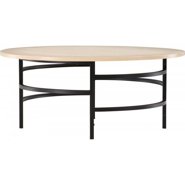 Copenhagen sofabord Ø100 cm - Whitewash/sort Copenhagen sofabord Ø100 cm - Whitewash/sort