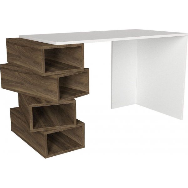 Jenga skrivebord - Hvit/valnøtt Jenga skrivebord - Hvit/valnøtt