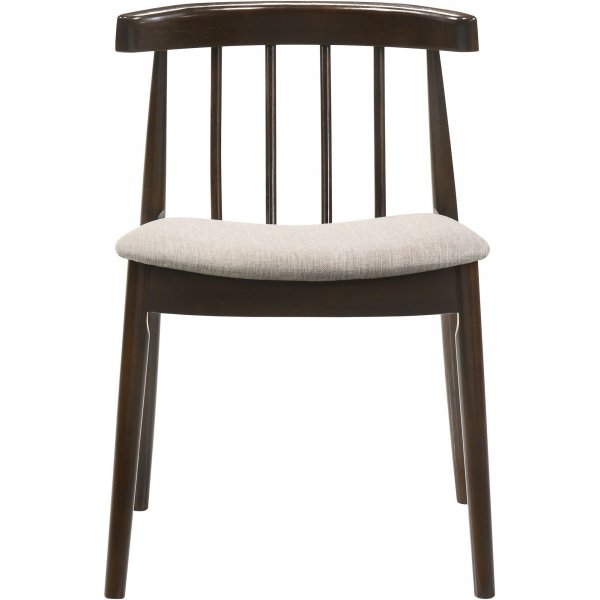 Valnttstol med lysegrtt sete - Florence