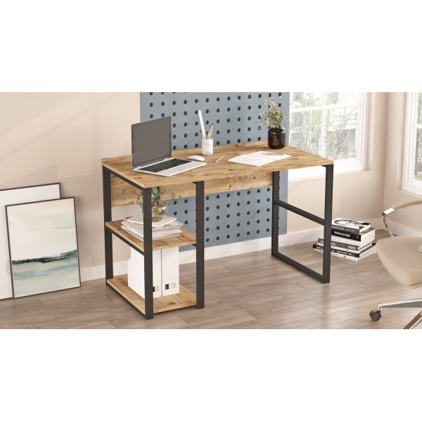 Metall skrivebord 120 x 60 cm - Furu Metall skrivebord 120 x 60 cm - Furu