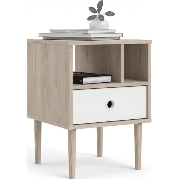 Rome nattbord - Hickory/hvit