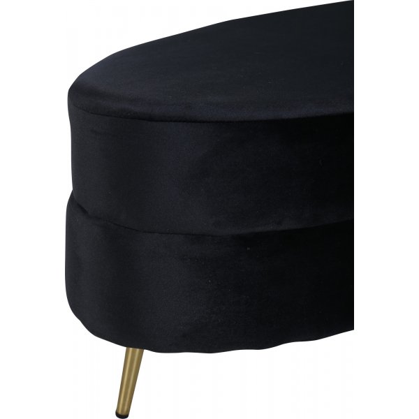 Rino sittepuff - Svart flyel