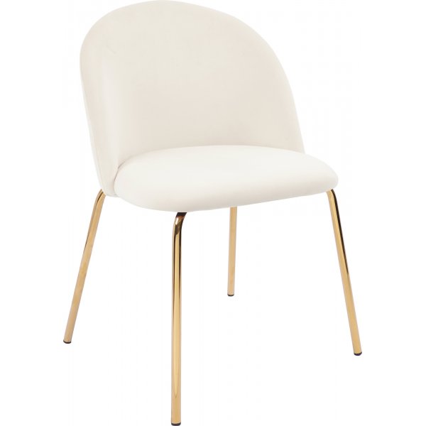 Plaza velvet stol - Beige / Messing + Mbelftter