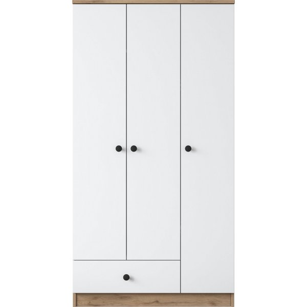 Mendy garderobeskap 90 cm - Valnøtt/hvit Mendy garderobeskap 90 cm - Valnøtt/hvit