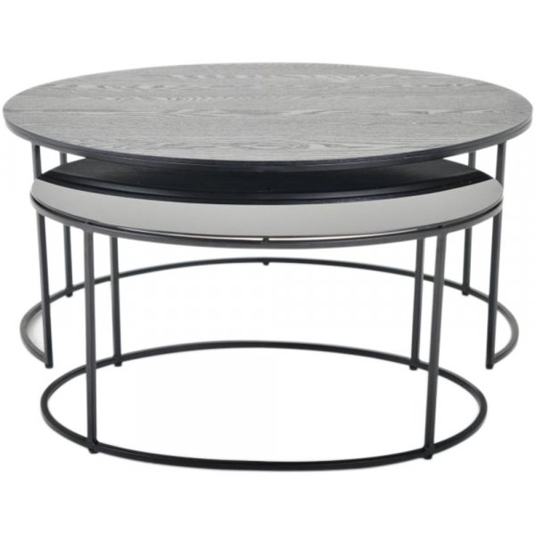Edler ovalt salongbord 100x70 | 80x50 cm - Sort