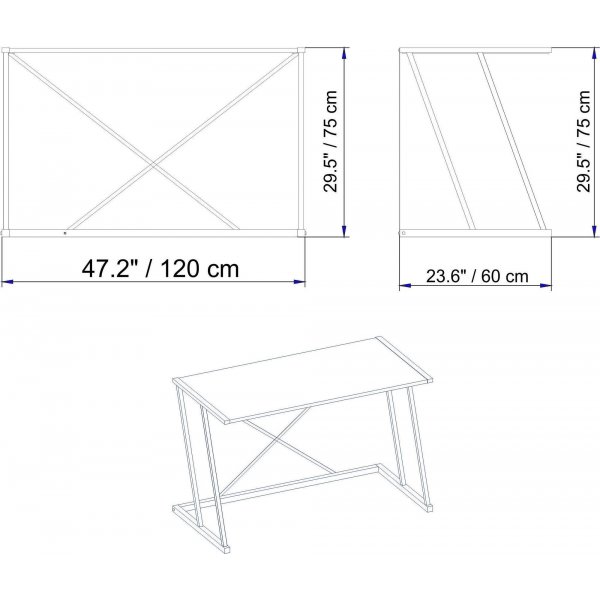 Anemon skrivebord - Valn�tt/svart