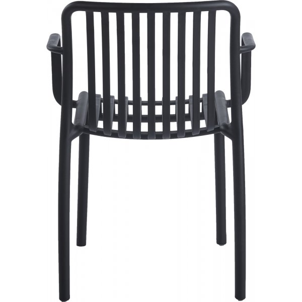 Noa stabelbar rammestol - Utestol i sort plast Noa stabelbar rammestol - Utestol i sort plast