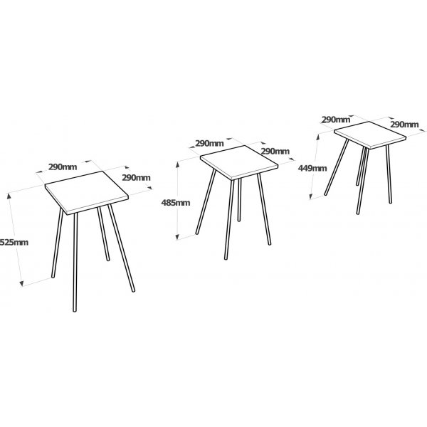 Luiz bord 29 x 29 cm - Grå/svart Luiz bord 29 x 29 cm - Grå/svart