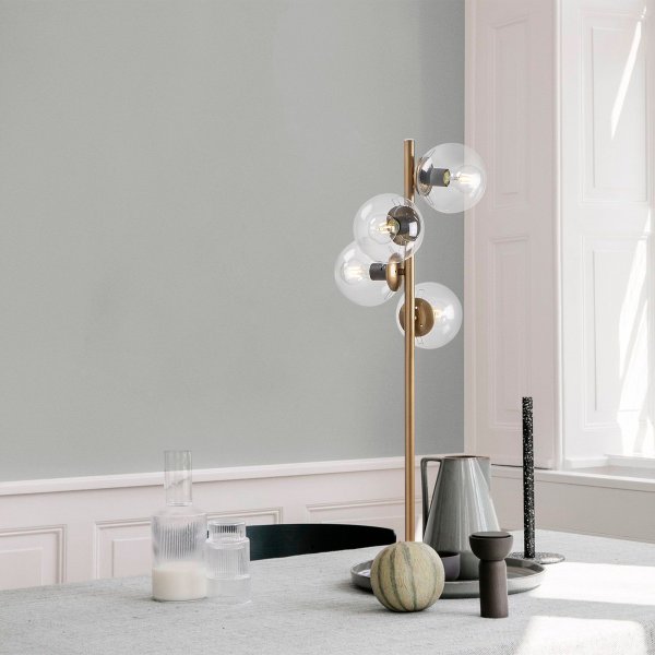 Fas gulvlampe klar - Gull Fas gulvlampe klar - Gull