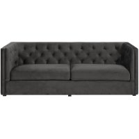 Chesterfield Milano 3-seters sofa - Mørk grå fløyel Chesterfield Milano 3-seters sofa - Mørk grå fløyel