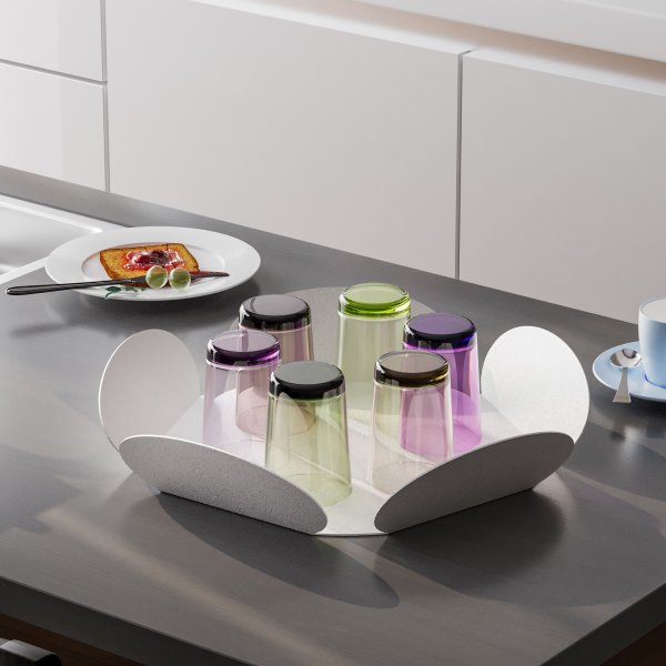 Rhodos dekorativt fat - Hvit