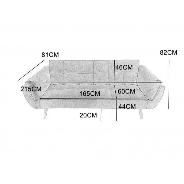 Sovesofa Lund - Lysegrått stoff | 215 cm Sovesofa Lund - Lysegrått stoff | 215 cm