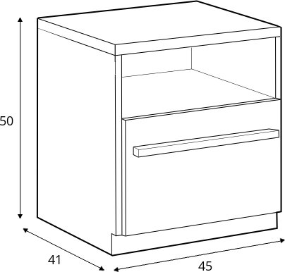 Plano nattbord - Nash eik/gr�