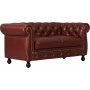 Chesterfield sofa 2-seter i brun PU