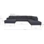 Lido U sofa med pen finish - Mrkegr
