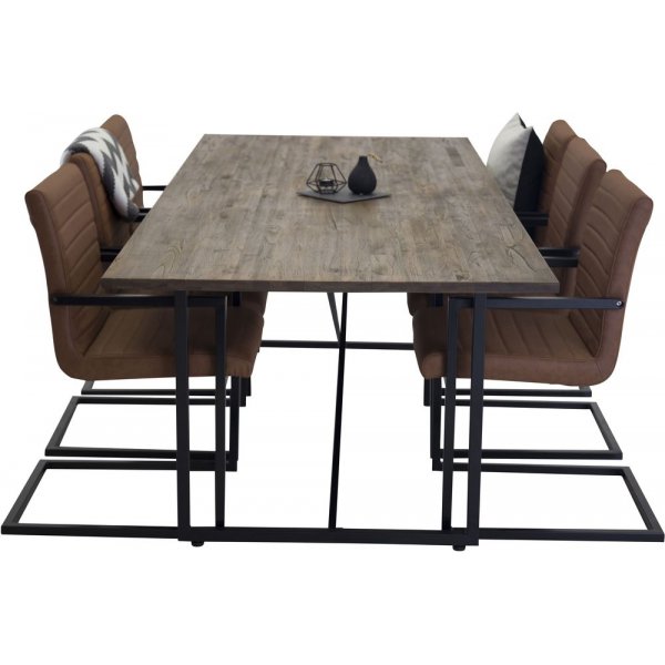 Karmstol Fortina - Svart / Brun PU