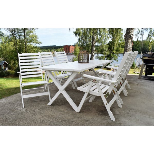 Utendørs posisjonsstol hvit - Båstad Utendørs posisjonsstol hvit - Båstad