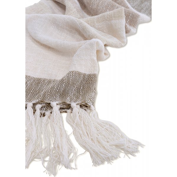 Bondi pledd, 130x170 cm - Beige/brun/hvit Bondi pledd, 130x170 cm - Beige/brun/hvit