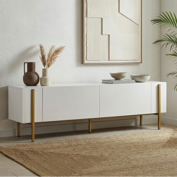 TV-stativ Nemming 180 cm - Hvit/gull