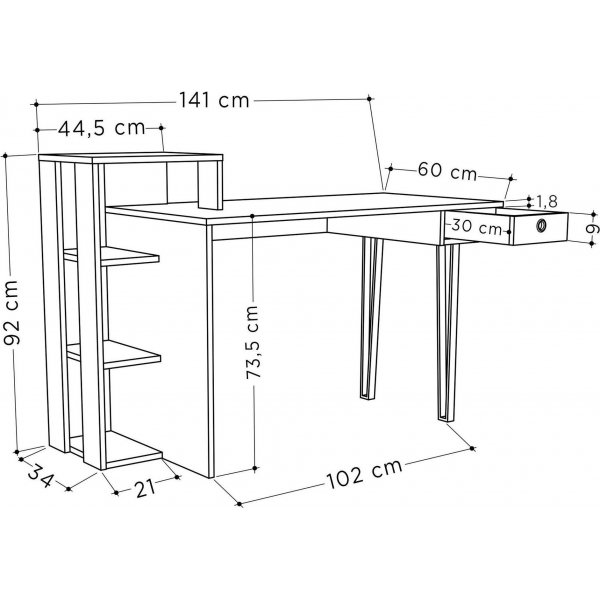 Loyd skrivebord - Brun/lys mokka