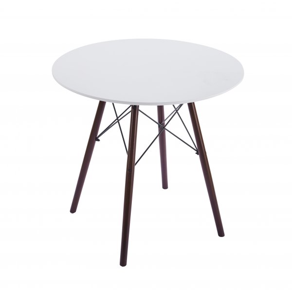 Vilgot rundt spisebord Ø80 cm - Hvit / Mørk brun Vilgot rundt spisebord Ø80 cm - Hvit / Mørk brun