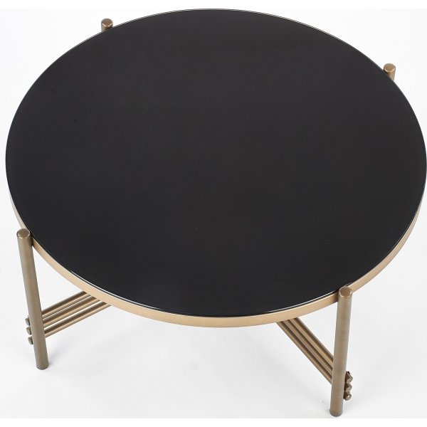 Jenelle sofabord - Svart/gull + Tekstilrens for mbler