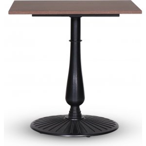 Mystery bord 75x75 cm - Blad svart understell / m�rk treimitasjon