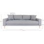 Lido 3-seters sofa - Lysegr