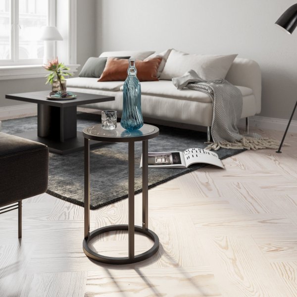 Tambur sidebord - Svart marmor