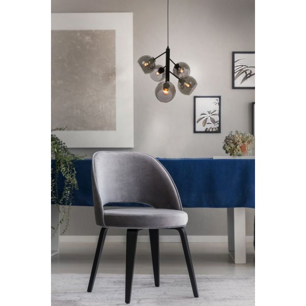 Taklampe Atom - Svart/røykgrå Taklampe Atom - Svart/røykgrå