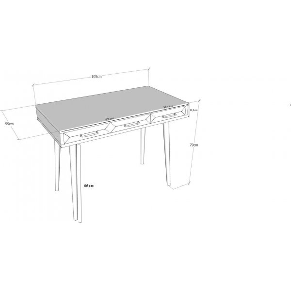 Milano skrivebord - Antrasitt/furu Milano skrivebord - Antrasitt/furu