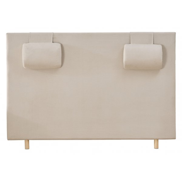 Aln glatt sengegavl med nakkeputer 160 x 125 cm - Beige
