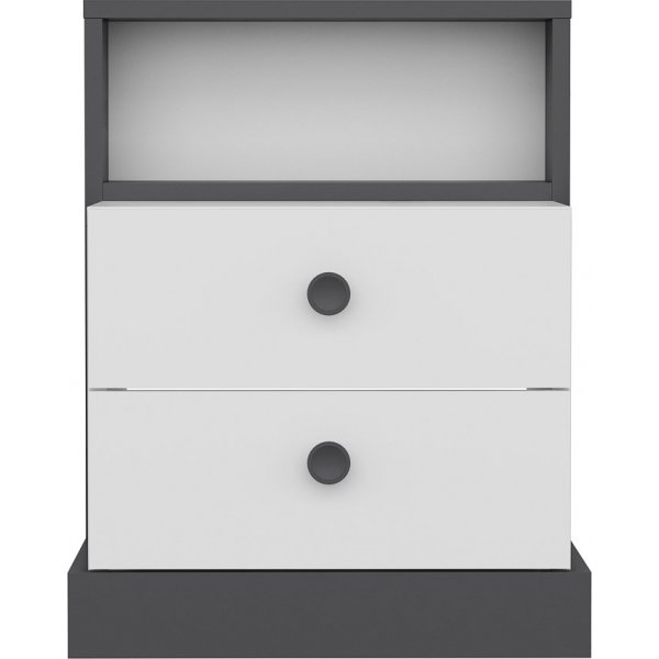 Life nattbord - Antrasitt/hvit