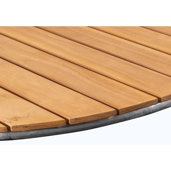 Mllan rundt utebord i teak 110 cm