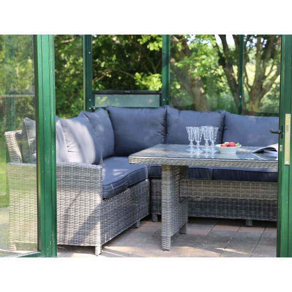 Garden klassisk utegruppe hjørnesofa med bord - Grå kunstrotting Garden klassisk utegruppe hjørnesofa med bord - Grå kunstrotting