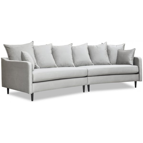 Gotland 4-seter buet sofa 301 cm - Lysegrå fløyel Gotland 4-seter buet sofa 301 cm - Lysegrå fløyel