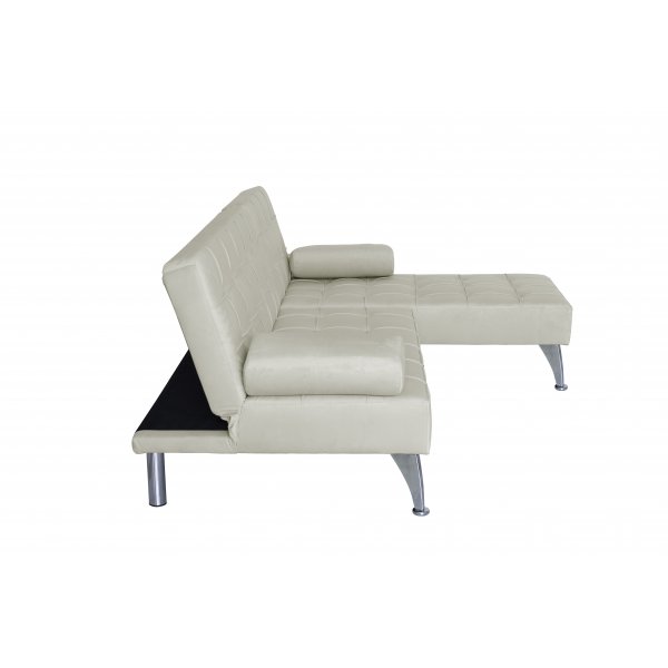 Sovesofa med beige fløyelsfunksjon Sovesofa med beige fløyelsfunksjon