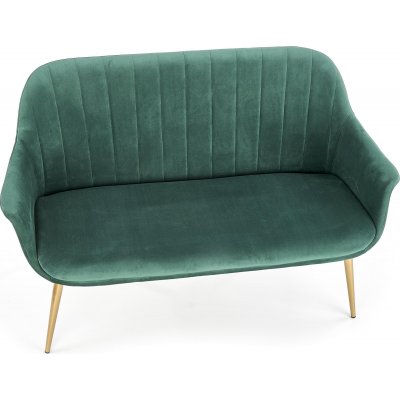 Eirik 2-seters sofa - Mørk grønn/gull
