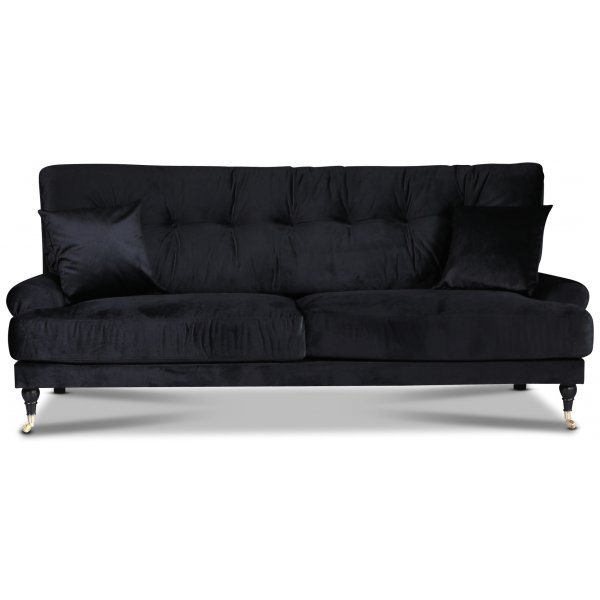Adena 3-seters sofa - Svart fløyel Adena 3-seters sofa - Svart fløyel