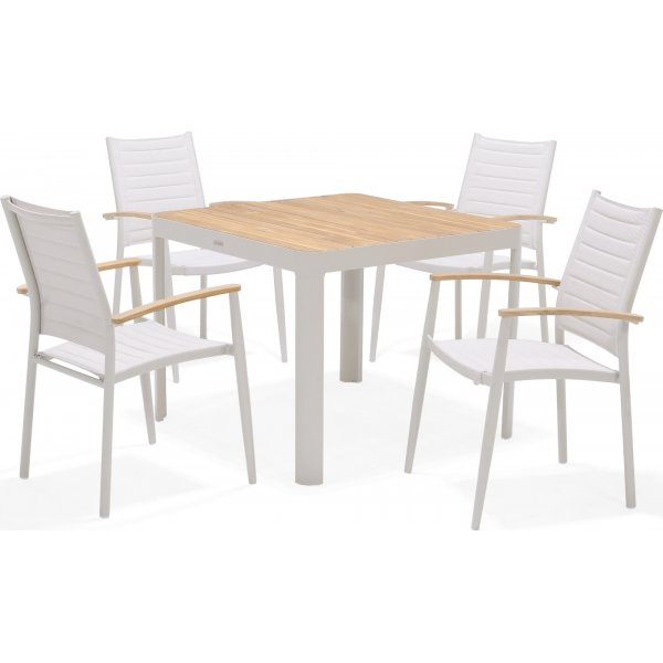Portals spisegruppe 2 - Hvit/teak