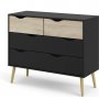 Oslo kommode med 4 skuffer - Sort/eik Oslo kommode med 4 skuffer - Sort/eik