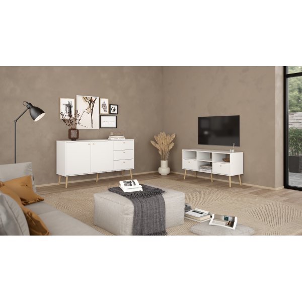 Bodo TV-skap med 2 skuffer - Hvit Bodo TV-skap med 2 skuffer - Hvit