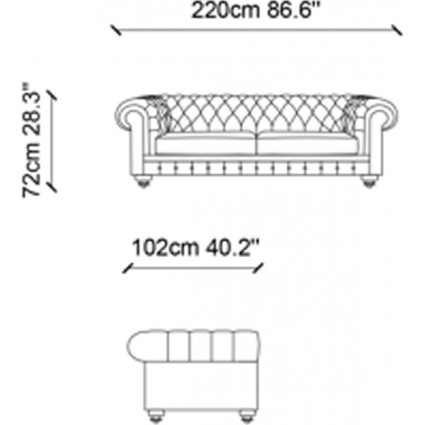 London 3-seters sofa - Gr